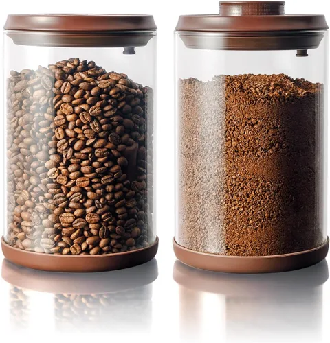 Vista 10 de Contenedor de café, recipiente hermético de almacenamiento de 2 x 10 oz - Transparente