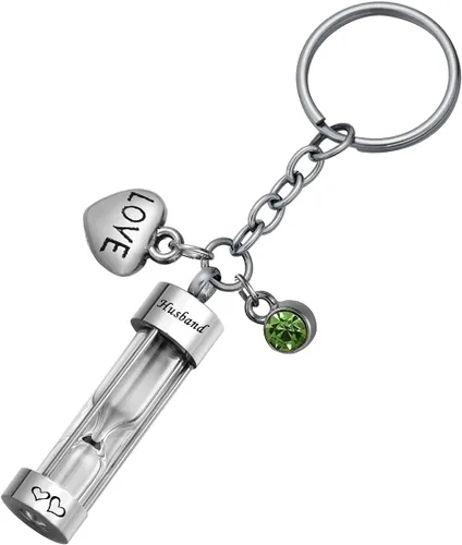 Vista 6 de Llavero de reloj de arena para cenizas, colgante de urna conmemorativa, recuerdo de cremación, joyería para tía, Aunt