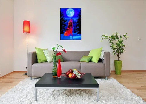 Vista 2 de Studio B Wolf Moon - Póster de luz negra, no flocado, 24 x 36 pulgadas