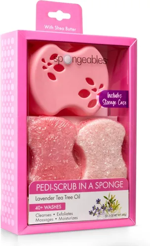 Vista 24 de Spongeables Pedi Scrub Foot Exfoliating 20+ Wash Sponge, aceite de argán, 2