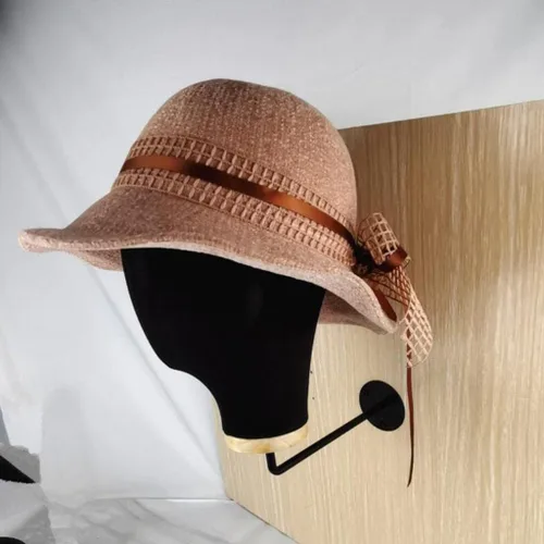 Vista 5 de Fenteer Soporte para peluca con cabeza de maniquí para sombrero de vaquero montado en la pared, color negro