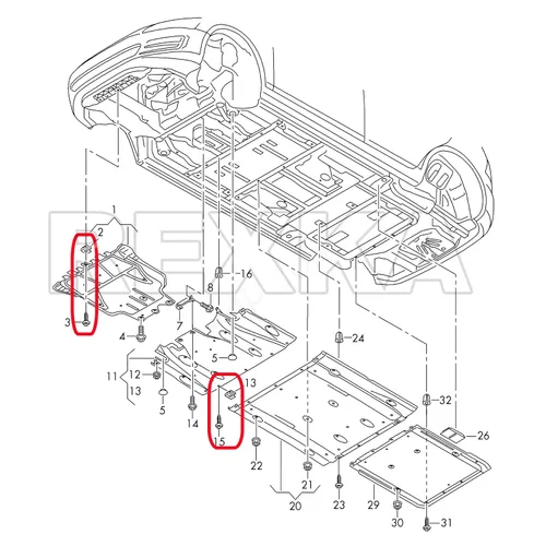 Vista 5 de Rexka 15 juegos de T25 M5 clips de tornillo de protección contra salpicaduras de parachoques para VW N90974701 N90959101