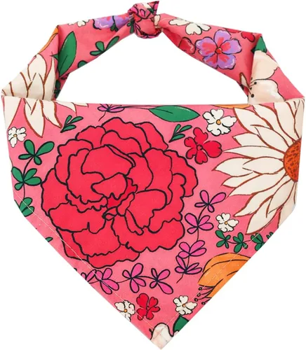 Vista 12 de Bubblepup Bandana para perro, 1 bandana de verano para perro, cómodas bandanas de algodón para perro niño y niña, bufanda triangular para perros