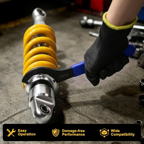 Vista 2 de Juego de 4 Piezas de Llaves Universales para Coilover, Llaves de Amortiguador Ajustables para Ajustes de Coilover de la Mayoría de Automóviles