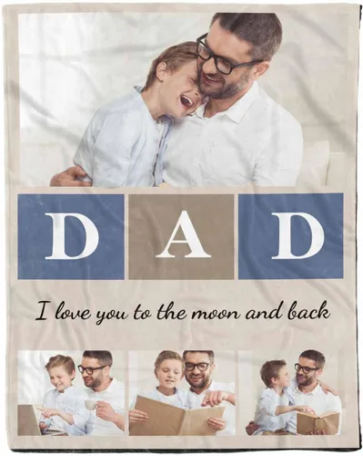 Vista 9 de D-Story Mantas para papá, manta de regalo personalizada de hija, manta para el Día del Padre, regalos para papá de parte de la hija, manta con fotos
