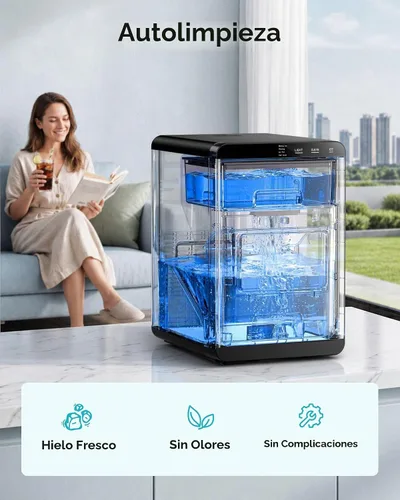 Vista 7 de EUHOMY Nugget - Encimera para hacer hielo, 40 libras/24 horas, lista en 7