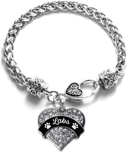 Vista 210 de Inspired Silver - Pulsera de plata con dije de corazón pavé con joyas de circonita cúbica