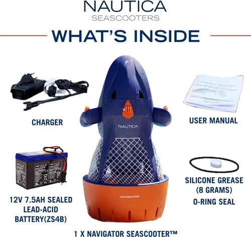 Vista 8 de Nautica Navigator and Skipper Underwater Seascooters, Designed for Younger Recreational Divers and Snorkelers