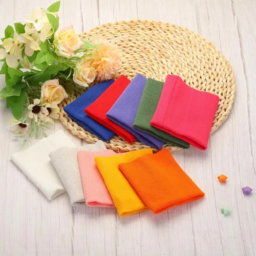 Vista 6 de MECCANIXITY Puños elásticos con bordes acanalados de 4 x 3.5 pulgadas, tela de algodón, cinta elástica para coser, color negro, 1 par
