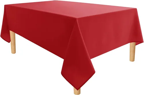 Vista 2 de Spaces Mantel de mesa 100% algodón para decoración de mesa de bodas/cocina, comedor, (rectangular), mantel (60 x 84 pulgadas, borgoña), lavable a