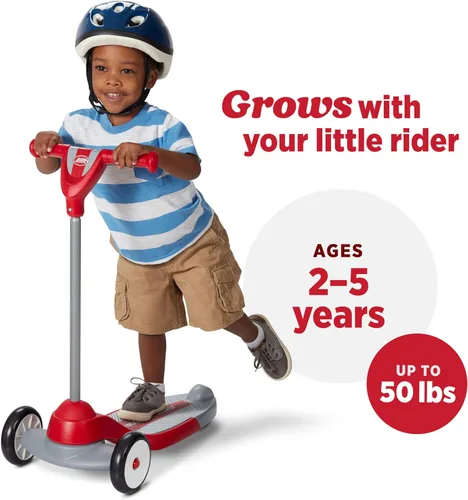 Vista 5 de Radio Flyer, Mi primer escúter Extra Wide Base for Balance, 2 Front Wheels for Added Stability, Easy to Use Foot Brake, (Amazon Exclusive)