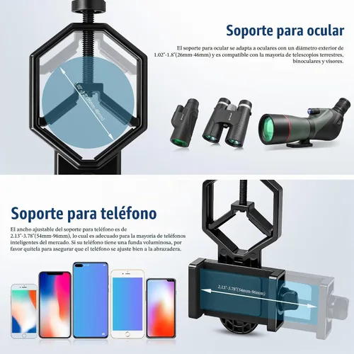 Vista 4 de Soporte universal para teléfono celular, adaptador para teléfono