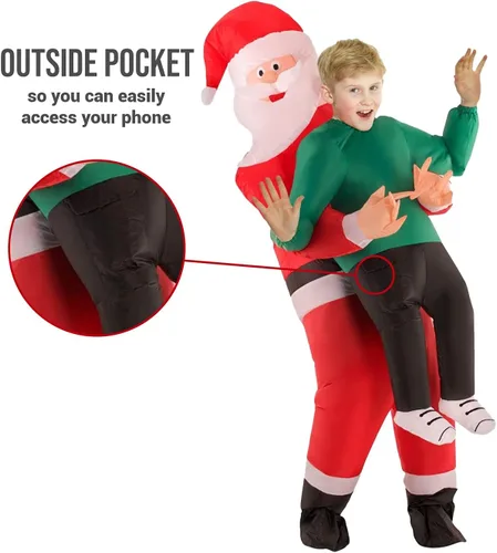 Vista 5 de Morph Inflatable Santa Costume for Kids Blow Up Santa Suit Kids Funny Inflatable Christmas Costume for Boys Girls