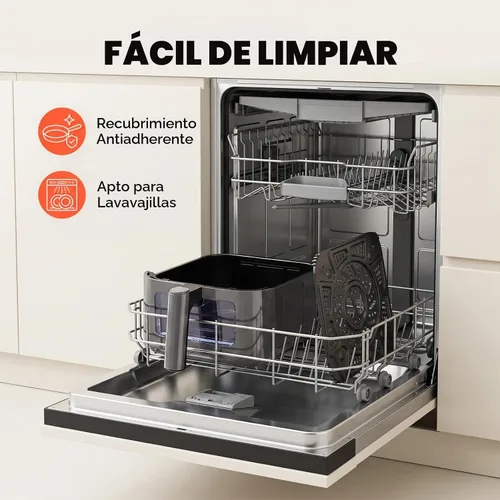 Vista 7 de OLIXIS Freidora de aire de 4 cuartos con ventana visible, freidora de aire digital de 1500 W con pantalla táctil con 8 ajustes preestablecidos