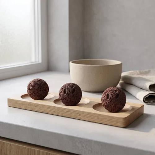Vista 6 de Rocas volcánicas naturales rojas de la sauna de la pulgada 3pcs