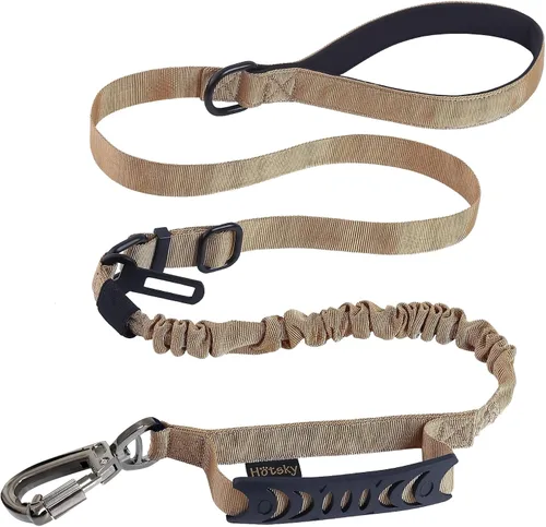 Vista 19 de Hotsky Correa táctica para perro resistente para perros medianos y grandes que tiran, 4-6 pies, resistente correa elástica para perro que absorbe