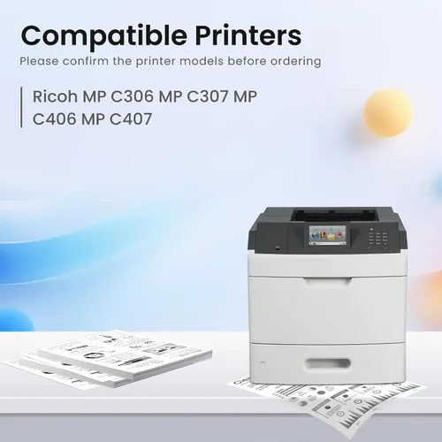 Vista 2 de GREENBOX Cartucho de tóner remanufacturado MP C406 de alto rendimiento para impresoras Ricoh 842091 MP C307 MP C306 C406 C407 GSA MP C307G