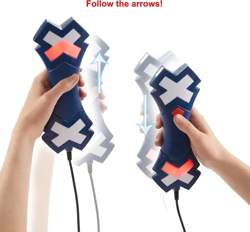 Vista 3 de Mattel Games Juego electrónico de señales cruzadas con par de varitas de luz parlante, juega solo o con hasta 4 jugadores, mueve las varitas hacia