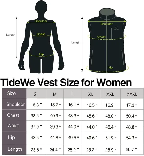 Vista 6 de TIDEWE Chaleco térmico ligero para mujer con batería para cazarsenderismo