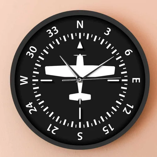 Vista 4 de Geek Alerts Aviación avión brújula vueltas pilotos reloj de pared a pilas instrumento de vuelo decorativo para el hogar reloj temático de avión