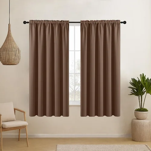 Vista 45 de CUCRAF Cortinas opacas cortas para oscurecer la habitación, paneles de cortina para ventana, bolsillo para cortinero, cortinas sólidas