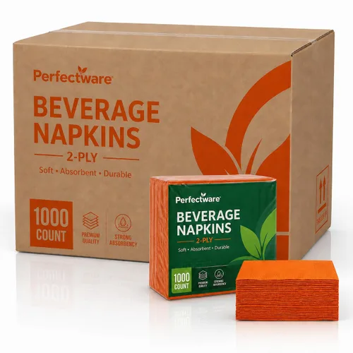 Vista 16 de Perfectware Servilletas de bebidas negras de 2 capas, 100 unidades, servilletas de cóctel suaves y absorbentes, servilletas desechables de fiesta