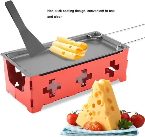 Vista 5 de Juego de raclette de queso, parrilla portátil de raclette, mini máquina de queso, máquina de raclette para queso, carne, pescado y verduras