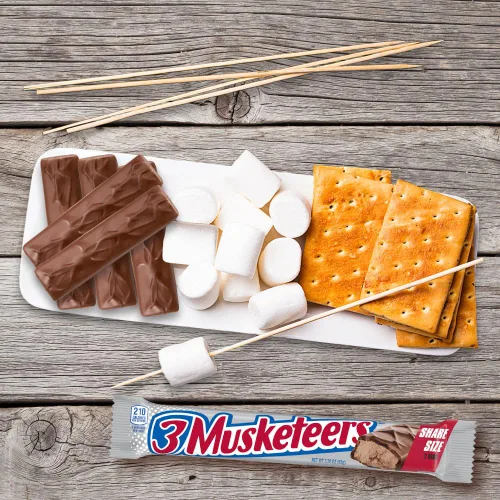 Vista 4 de 3 MUSKETEERS Barras de caramelo de tamaño compartido de chocolate, barra de 3.28 onzas, caja de 24