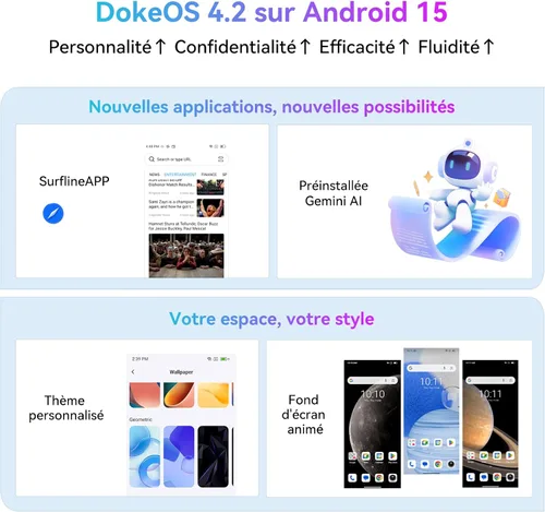 Vista 8 de Blackview Wave 9C teléfonos Android desbloqueados, teléfono celular Android 15 desbloqueado, teléfonos inteligentes de 6.56 pulgadas, 12+128 GB/2
