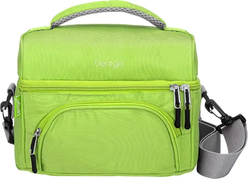 Vista 7 de Bentgo® Bolsa de almuerzo Deluxe - Lonchera duradera y aislada con bolsillo exterior con cremallera, bolsillo interior de malla, correas acolchadas