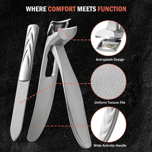 Vista 5 de BEZOX Cortaúñas Ergonómico de Cabeza Angulada para Uñas Gruesas de los Pies para Personas Mayores - Cortaúñas Grandes para Uñas Gruesas y Encarnadas