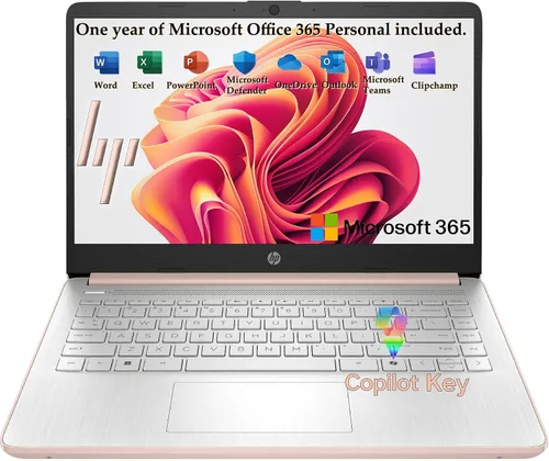 Vista 14 de HP Laptop Essential 2026, procesador Intel, almacenamiento de 128 GB 2-Plateado natural