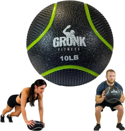 Vista 7 de Gronk Fitness Pelota medicinal de alta calidad, pelota medicinal con peso antideslizante, gran bola de pared para entrenamientos de cuerpo completo