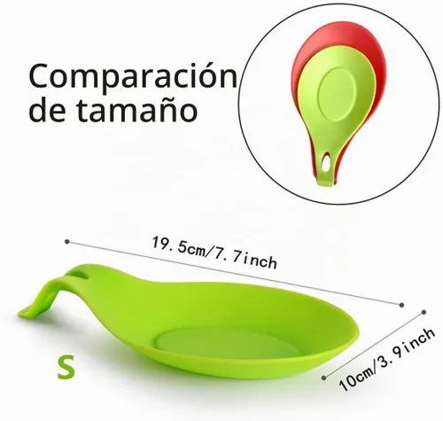 Vista 3 de iNeibo Apoyacucharas de silicona para la cocina, 4 unidades (colorido), S, Colorido