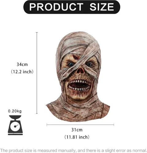 Vista 7 de Halloween Scary Zombie Latex Mask Skull Mask Creepy Horror Full Head Mask for Men Adults