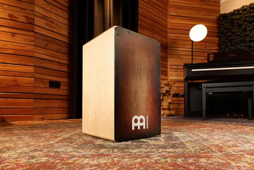 Vista 2 de Cajon Box Drum con cuerdas internas para efecto de trampa, Espresso Burst, no fabricado en China, 100% abedul báltico, serie Woodcraft, 2 años