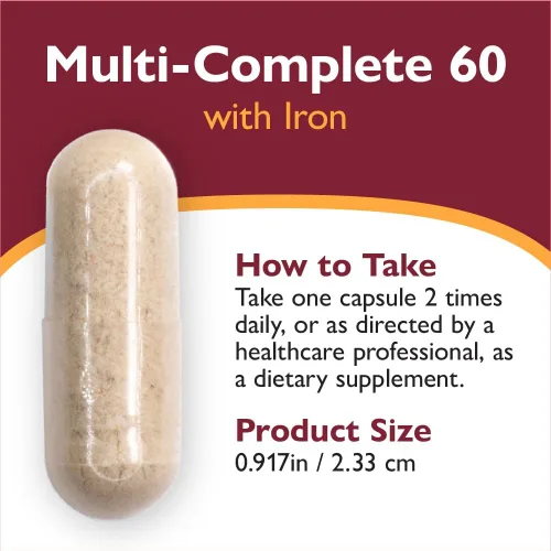 Vista 6 de Celebrate Vitamins Multi-Complete, 60mg Hierro – Multivitamínico bariátrico diario para pacientes con gastrectomía de manga y cirugía de bypass