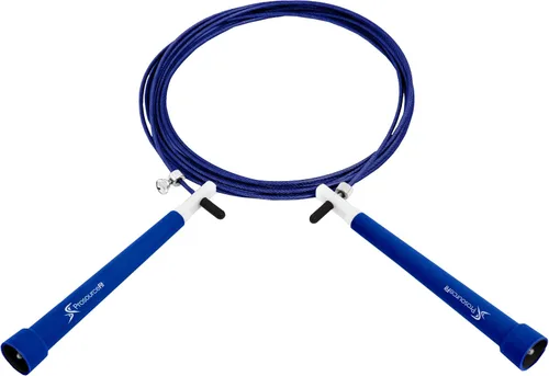 Vista 2 de ProsourceFit Speed Jump Rope 10’ Adjustable Length, Super Fast Turning for Cardio, Boxing Azul