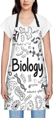Vista 2 de oFloral Delantal de teoría de la ciencia de la biología unisex ajustable, delantal para cocinar, cocinero, mujeres y hombres, delantales para cocina