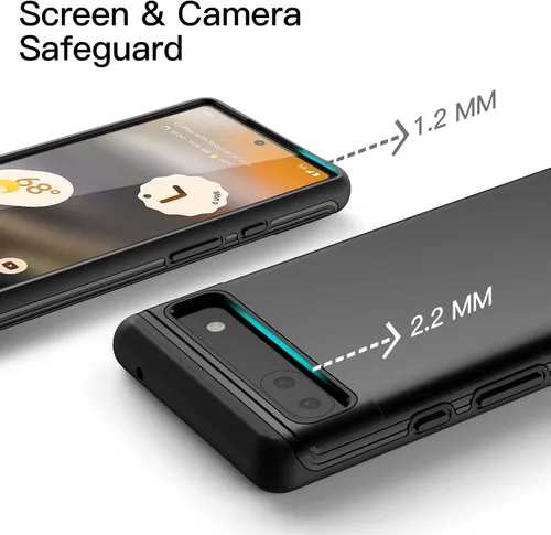 Vista 4 de JETech Funda para Google Pixel 6a de 6.1 pulgadas 2022, protección de doble capa a prueba de golpes (negro)