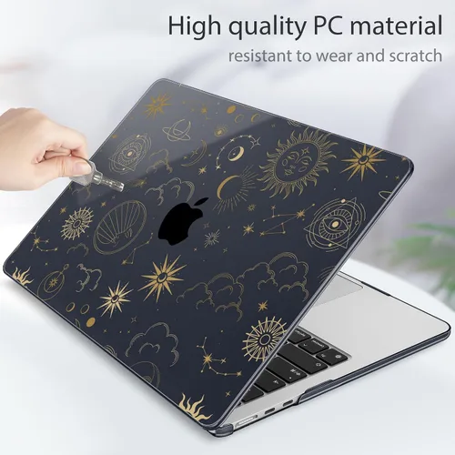 Vista 6 de Tuiklol Funda para MacBook Air M5 de 13.6 pulgadas 2026 2025 2024 2022 versión M4 M3 M2 Chip Modelo A3449 A3240 A3113 A2681, cubierta rígida