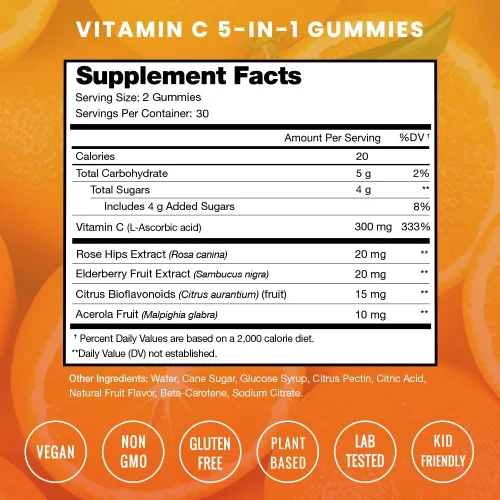 Vista 2 de NutraChamps Paquete de 2 gomitas de vitamina C y gomitas de saúco
