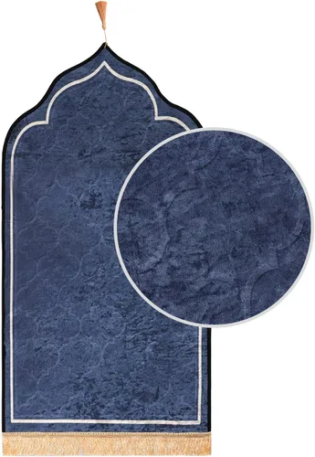 Vista 6 de Alfombra de oración musulmana, alfombra islámica para oraciones musulmanas, gran regalo de Ramadán para hombres musulmanes, mujeres, alfombra