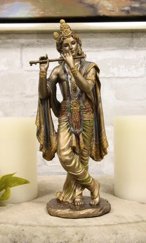 Vista 7 de Ebros Gift Figura decorativa de 10 pulgadas de alto, supremo dios hindú, Señor Krishna, Avatar de Vishnu, estatua de flauta hinduista, deidad
