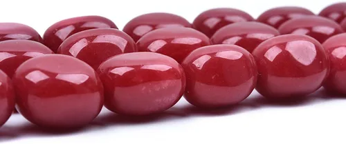 Vista 5 de HAAMIIQII Cuentas espaciadoras de piedra libre de jade rojo de 0.394 a 0.630 pulgadas, cuentas sueltas para la fabricación de joyas, pulseras