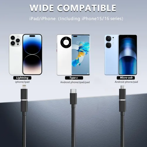 Vista 2 de Cámara endoscopio JSE con luz, boroscopio impermeable de 16.4 pies 1920P HD, cable semirrígido, cámara serpiente de inspección con 8 luces LED