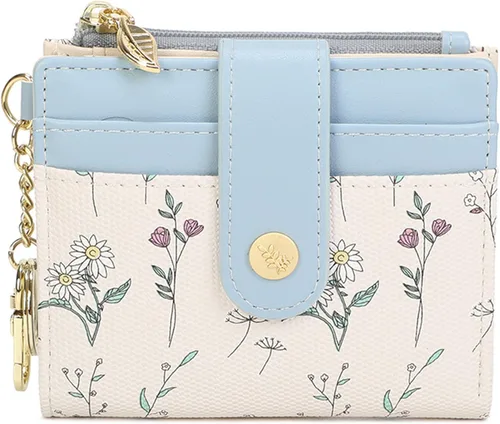Vista 17 de Farcauo Cartera para Mujer delgada con Flores Kawaii, Carteras para Mujeres, Cartera Linda y delgada para Mujeres, Contemporáneo