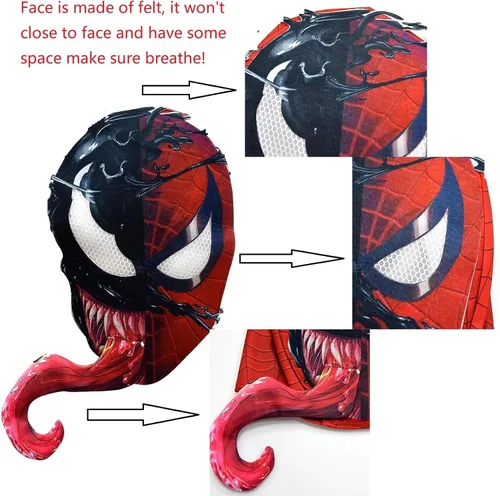 Vista 3 de Lansidun Costumes for Kids Boys Halloween Black Cosplay Superheros Outfits