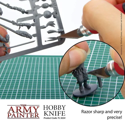 Vista 5 de The Army Painter - Cuchillo de precisión de acero inoxidable con agarre suave y 5 cuchillas extra afiladas de bisturí para pasatiempos - Juego