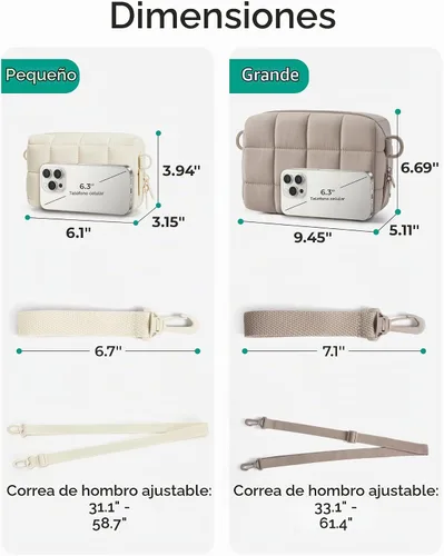 Vista 3 de BAGSMART Funda pequeña para cámara digital hinchada, repelente al agua Marrón café